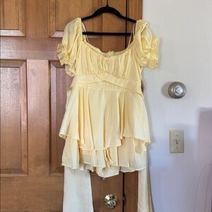 Francesca's Collections Soft Yellow Dress